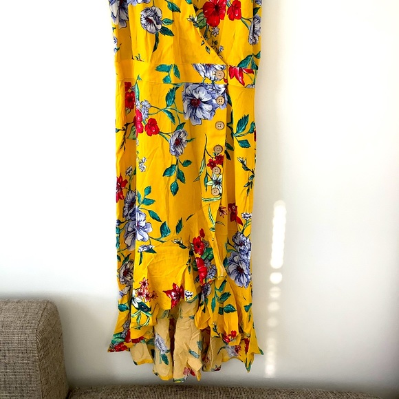 Xhilaration floral yellow midi dress size s - Picture 3 of 7